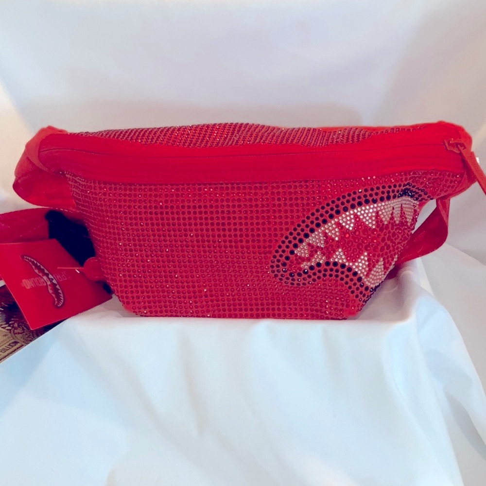 Sprayground Red Faux Crystal TRINITY BLING  Crossbody - Picture 6 of 14